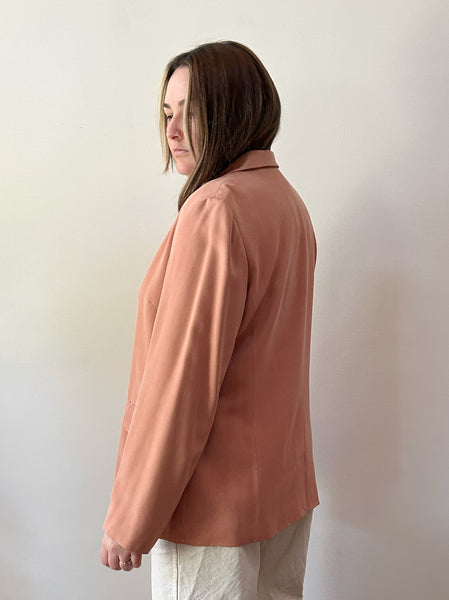 Peach Pure Silk Blazer