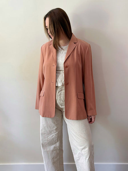 Peach Pure Silk Blazer