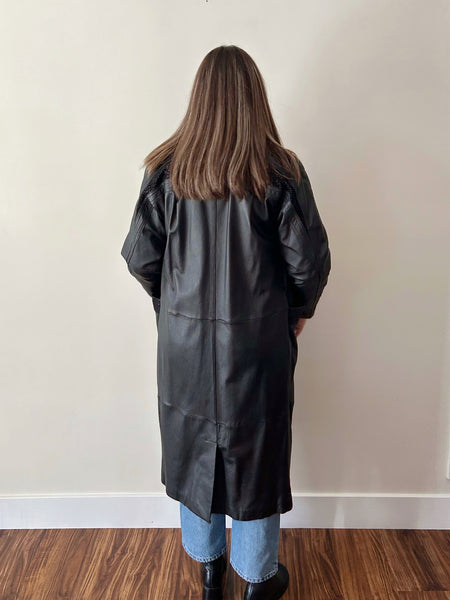 Long Black Leather Coat