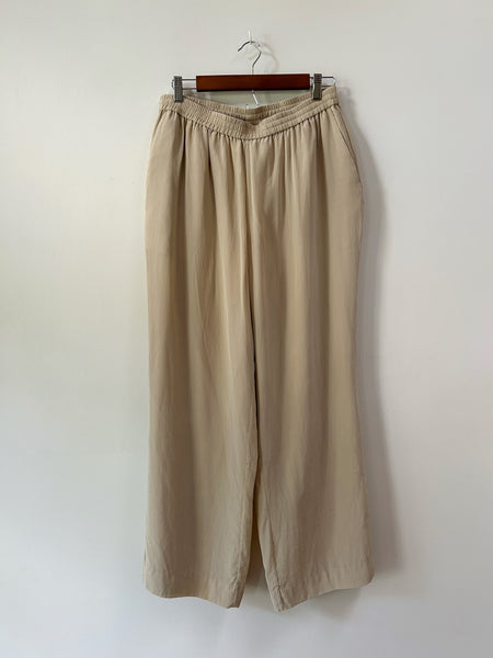 Beige Pure Silk Pants (L)