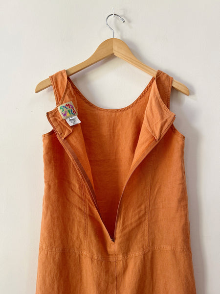 Orange Linen Mini Dress