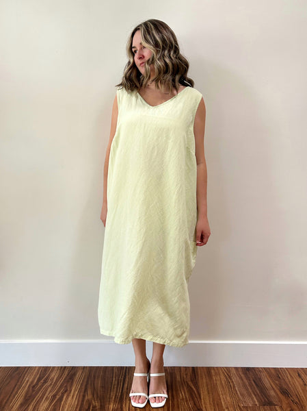 Melon Green Linen Dress