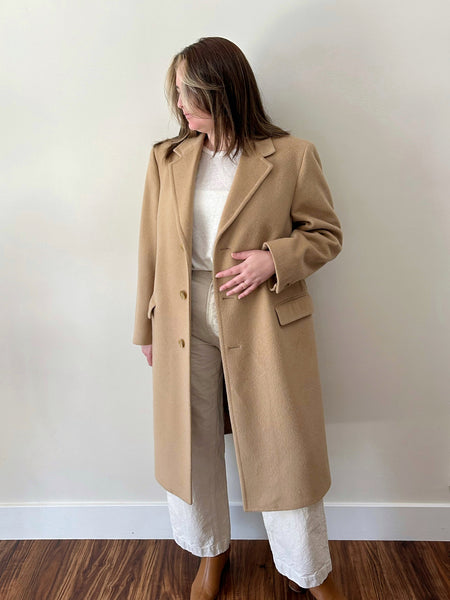 Tan Long Wool Coat