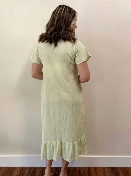 Mint Cotton Gauze Maxi Dress