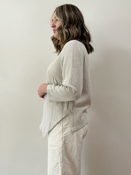 Linen Asymmetrical Top