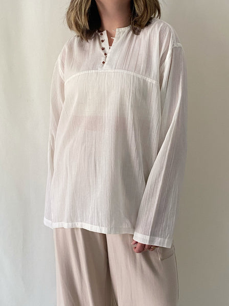White Gauze Henley