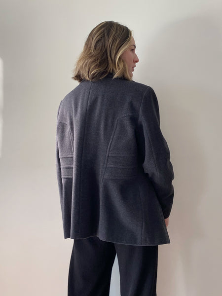 Charcoal Wool Coat (xl)