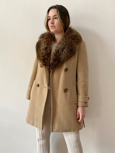 Fur Collar Wool Coat