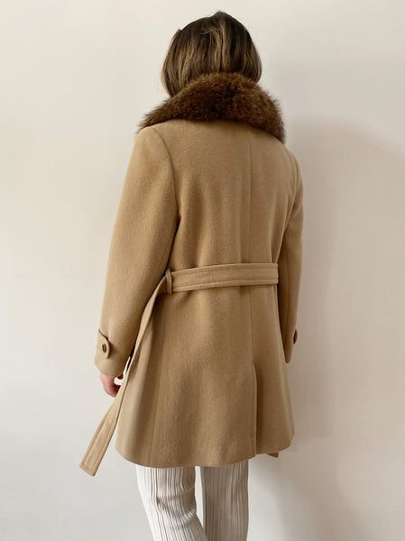 Fur Collar Wool Coat