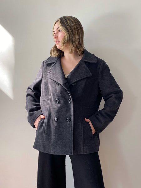 Charcoal Wool Coat (xl)