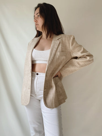 Woven Silk Blazer