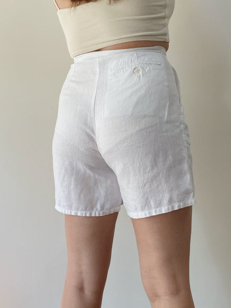 White Linen Shorts