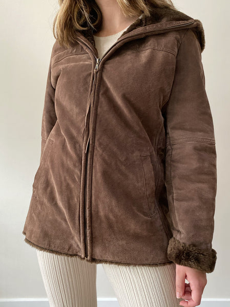 Espresso Suede Zipper Jacket