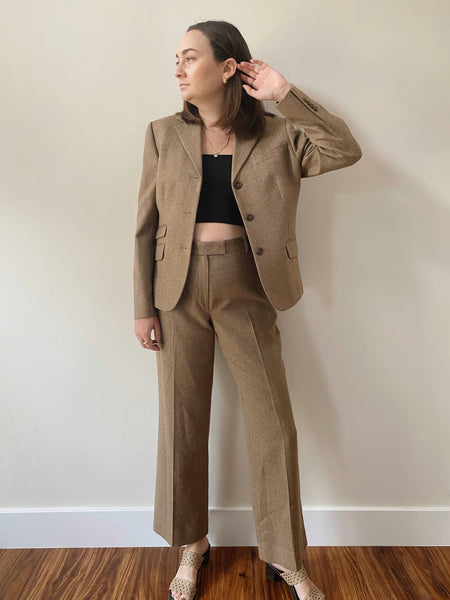 Wool Blazer and Pants Suit Set