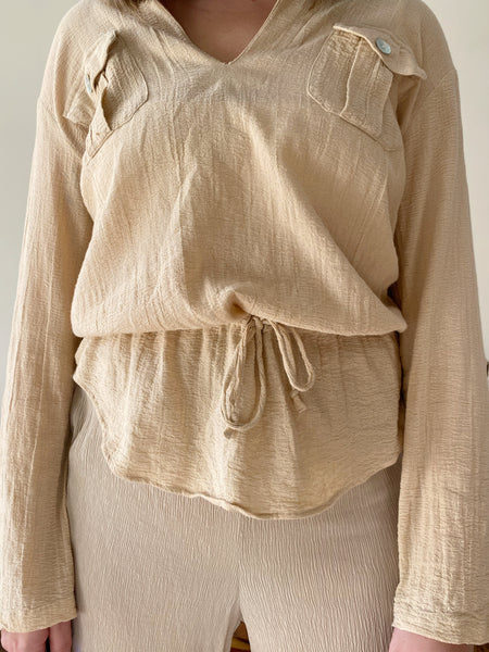 Butter Crinkle Cotton Blouse