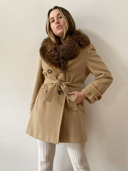 Fur Collar Wool Coat