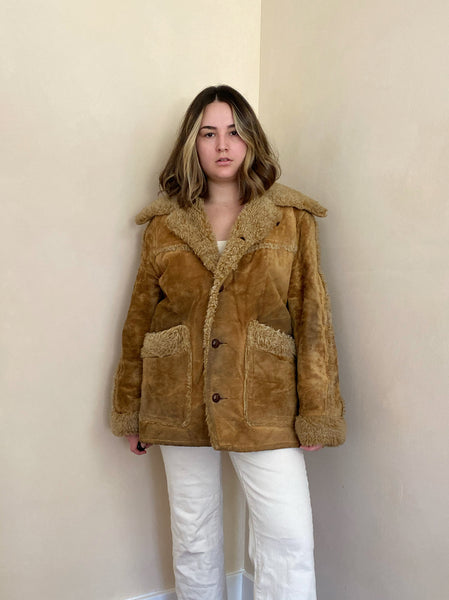 Suede Sherpa Coat