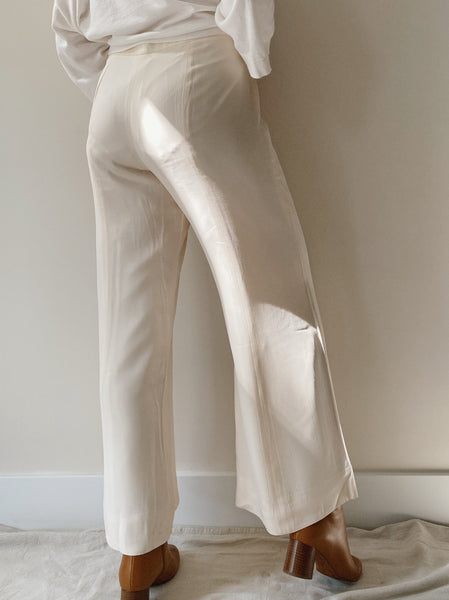 Giorgio Armani Cream Silk Trousers