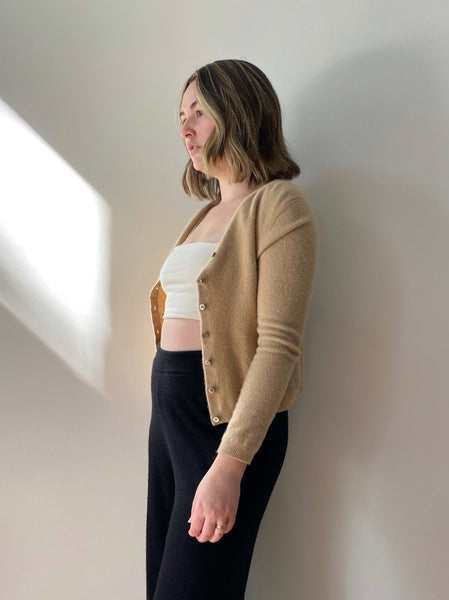 Tan Cashmere Cardigan (xs/s)