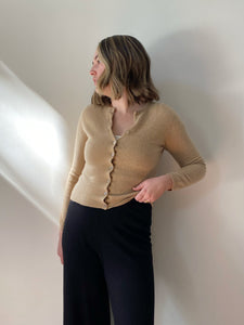 Tan Cashmere Cardigan (xs/s)