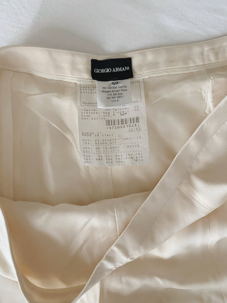 Giorgio Armani Cream Silk Trousers