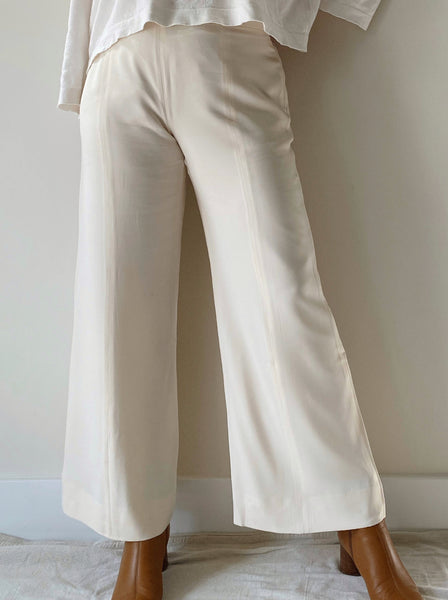 Giorgio Armani Cream Silk Trousers